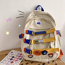 書包女高中生初中學生大容量撞色女生揹包小眾設計感大學生雙肩包 歷史價格詳細信息