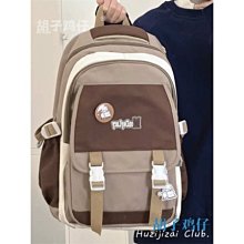 美式復古撞色書包女大學生 韓版ins百搭少女揹包初高中學生雙肩包 歷史價格詳細信息
