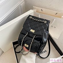 小香後背包 小香風包包 小香風復古菱格鏈條女士後背包高級時尚年輕潮流背包包女2024新款-時尚箱包 歷史價格詳細信息