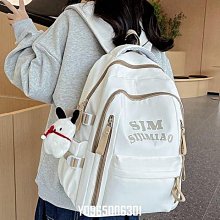 美式復古書包 男女皆可慵懶風大學生雙肩包水洗帆布學生耐用揹包 歷史價格詳細信息