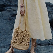 單肩包 鏤空棉線編織包 新款夏天大容量法式草編包 海邊度假沙灘包女 歷史價格詳細信息