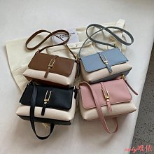 時尚百搭女版斜背包 撞色尼龍布斜背包 通勤ins韓版小清新簡約素色單肩斜小方包 輕便休閒女包-陽光優選 歷史價格詳細信息