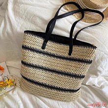 條紋單肩草編包編織包夏季新款大容量休閒百搭女海邊沙灘藤編織包 歷史價格詳細信息
