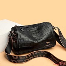 軟皮包包女新款圓筒枕頭包時尚百搭潮流字母寬肩帶單肩斜跨包--麥包包 歷史價格詳細信息