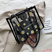 女生包包 女士單肩透明小方包 2022夏新品個性包 蓋式鎖扣印花手機包 斜背包 肩背包 歷史價格詳細信息
