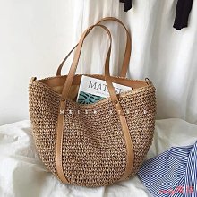 簡約 大容量 草編包 內裡壓花 磁釦開口 多功能 沙灘包 海灘包 海邊包 編織包 單肩包 渡假 旅行 禮物 歷史價格詳細信息