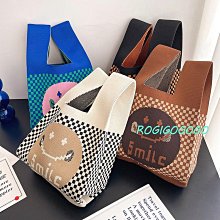 ROGI 撞色半拼菱格長方型針織手提包/手機包/萬用包-1214預購 歷史價格詳細信息