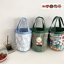 上班族便携手提袋帆布水桶包可爱水桶包手拎便当包宝妈外出手提包 歷史價格詳細信息