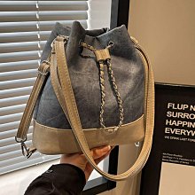 水桶包 手提包 復古高級感包包女2024新款韓版時尚單肩斜挎包小眾設計手提水桶包-李李 韓國女裝 歷史價格詳細信息