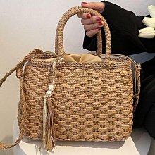 手工編織包女2023新款韓版毛球草編包海邊度假沙灘包手提單肩女包 歷史價格詳細信息