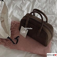 nothingwritten包女韓國小眾設計麂皮絨手提包復古頓保齡球包 歷史價格詳細信息