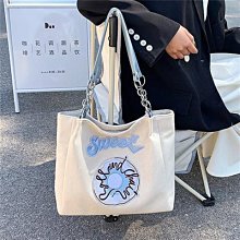 物袋 托特包 包包女新款單肩帆布包韓版手提百搭上學逛街韓版大容量補習袋 歷史價格詳細信息