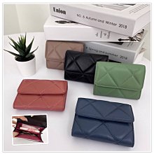 韓國真皮羊皮菱格紋鏈條前口袋款肩背包/側背包/斜背包～黑色    粉色     藍色 歷史價格詳細信息