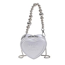 銀色包包 秋季冬季精致質感小包包女2024新款斜挎銀色拼接餃子包流行牛角包-李李 韓國女裝 歷史價格詳細信息