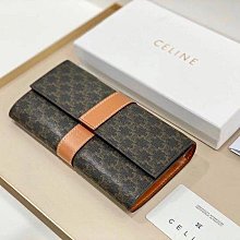 YOYO精選~CELINE賽琳 凱旋門新品TRIOMPHE光滑真皮小牛皮配帆布布料女錢包手 歷史價格詳細信息