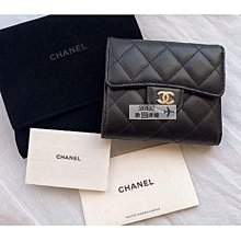 Chanel  黑色 金扣 牛皮 荔枝紋 休休閒卡片零錢夾 A80799 法國正品 現貨 歷史價格詳細信息