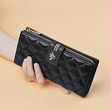 錢包女新款防盜刷長版pu兩折超薄款簡約時尚信用卡拉鍊搭扣手拿包 歷史價格詳細信息