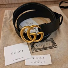 二手 真品 GUCCI 476434 GG Marmont 黑/紅/粉色 牛皮 復古金 GG logo 腰包 歷史價格詳細信息