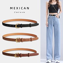 腰帶女細牛仔褲帶時尚百搭真皮ins風西褲高級感黑色皮帶2022新款大衣腰帶-促銷 歷史價格詳細信息