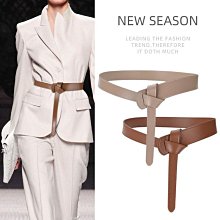 大衣腰帶女打結裝飾毛衣裙子時尚百搭西裝ins風潮真皮棕色細皮帶大衣腰帶-促銷 歷史價格詳細信息