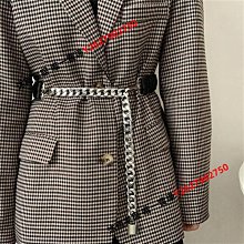 松緊鏈條腰帶女高級感配西裝大衣寬腰封裝飾連衣裙子百搭新款皮帶大衣腰帶-促銷 歷史價格詳細信息