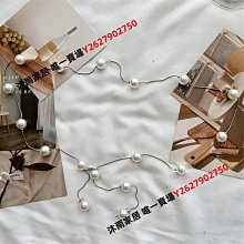 珍珠腰鏈女細配連衣裙子襯衫收腰裝飾腰帶金屬鏈條ins潮百搭時尚大衣腰帶-促銷 歷史價格詳細信息