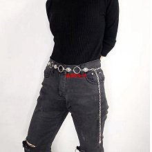 腰鍊 腰帶女 圓圈金屬腰鍊掛鍊 腰繩 細腰帶 花貓咪 女生皮帶 腰帶 腰封 腰繩 腰鍊 歷史價格詳細信息