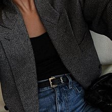 YSL SAINT LAURENT 金屬LOGO小牛皮鱗片紋路手環(黑/銀) 歷史價格詳細信息