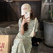 v領碎花洋裝連身裙 2024年雪紡連衣裙女裝搶購減齡氣質新款夏貴夫人海邊度假慵懶風 女生衣著 歷史價格詳細信息