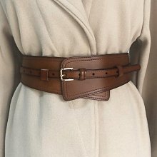 頭層牛皮細腰帶女配西裝真皮裝飾連衣裙子大衣高級感2022新款皮帶大衣腰帶-促銷 歷史價格詳細信息