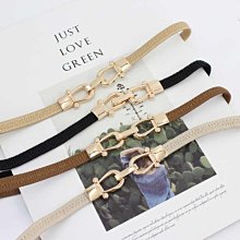 休閒褲皮帶 韓國新款復古金色扣細小皮帶整條腰帶孔鏤空女士韓版褲帶學生全孔 歷史價格詳細信息