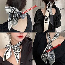 新款絲巾發帶女夏季扎頭發綁包腰帶桑蠶絲小絲帶春秋百搭襯衫飄帶-KBY科貝 歷史價格詳細信息