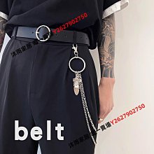港風腰帶男夏季年輕人潮鏈條配jk朋克風嘻哈褲帶百搭免打孔小皮帶-沐雨家居 歷史價格詳細信息