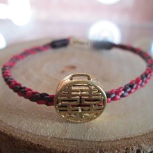 手工編織蠶絲蠟線手鍊(黃銅配件)(黃銅"囍") 價格比較,價格查詢,歷史價格詳細信息