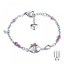 K’OR蔻兒 親親小魚鑽石/K金白鋼手鍊-A款-0.01克拉 歷史價格詳細信息