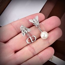 耳釘【蜜桃茶】簡約百搭珍珠鋯石耳釘925純銀針小眾設計高級感耳環女 歷史價格詳細信息