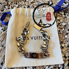 精品 LV 路易威登 MONOGRAM 古巴手鍊 銀色 銘刻圖案 M64223  銀色金屬 手鐲 手環 實拍 歷史價格詳細信息