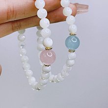 【解忧先生】海藍寶手鍊 水晶手鍊 防小人手鍊 女 雪花吊墜 草莓晶轉運珠 月光石 水晶手串 閨蜜手鍊 歷史價格詳細信息