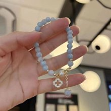 【解忧先生】海藍寶手鍊 水晶手鍊 防小人手鍊 女 雪花吊墜 草莓晶轉運珠 月光石 水晶手串 閨蜜手鍊 歷史價格詳細信息
