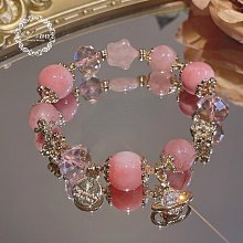 水晶手鏈天然星光粉水晶手鏈清透粉嫩六芒星光大顆莫桑比克粉晶珠串女禮物。 歷史價格詳細信息