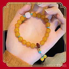 【解忧先生】[古月琥珀]原礦琥珀蜜蠟手串男士單圈蜜蠟手鍊女手串雞油黃老蜜圓珠佛珠附鑑定證書 歷史價格詳細信息