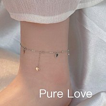 愛心流蘇腳鍊S925純銀小眾設計腳踝鏈新款潮輕奢高級感ins足鏈夏A19優 歷史價格詳細信息