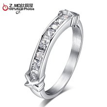 316L鈦鋼戒指 男性中性指環 純黑水鑽戒指 韓版 客製化刻字 單只價【BKS574】哈飾奇 歷史價格詳細信息