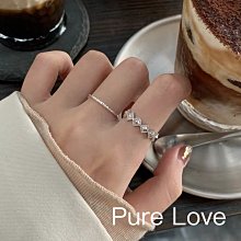 Pure Love樂芙 /正韓 【R0440】韓系簡約S925純銀笑臉字母雙層開口戒指 / 銀 歷史價格詳細信息