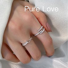 Pure Love樂芙 /正韓 【R0775】韓系簡約S925純銀鏤空蝴蝶結絲帶多層開口可調式戒指 / 銀 歷史價格詳細信息