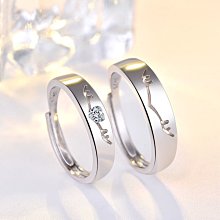 一鹿有你情侶款s925純銀戒指情人節女友生日禮物男女對戒 歷史價格詳細信息
