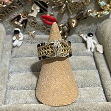 CHANEL 香奈兒 超美 菱格紋 素面 淡金色 大LOGO 造型 二手 戒指 歷史價格詳細信息