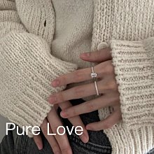 Pure Love樂芙 /正韓 【R0603】韓系簡約S925純銀方形鋯石開口戒指 / 金 歷史價格詳細信息