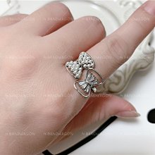 戒指藍色蝴蝶可調節戒指女輕奢冷淡風小眾設計高級感指環時尚個性飾品 歷史價格詳細信息