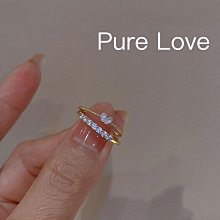 Pure Love樂芙 /正韓 【R0674】韓系簡約S925純銀十字鏤空鋯石開口戒指 / 二款 歷史價格詳細信息